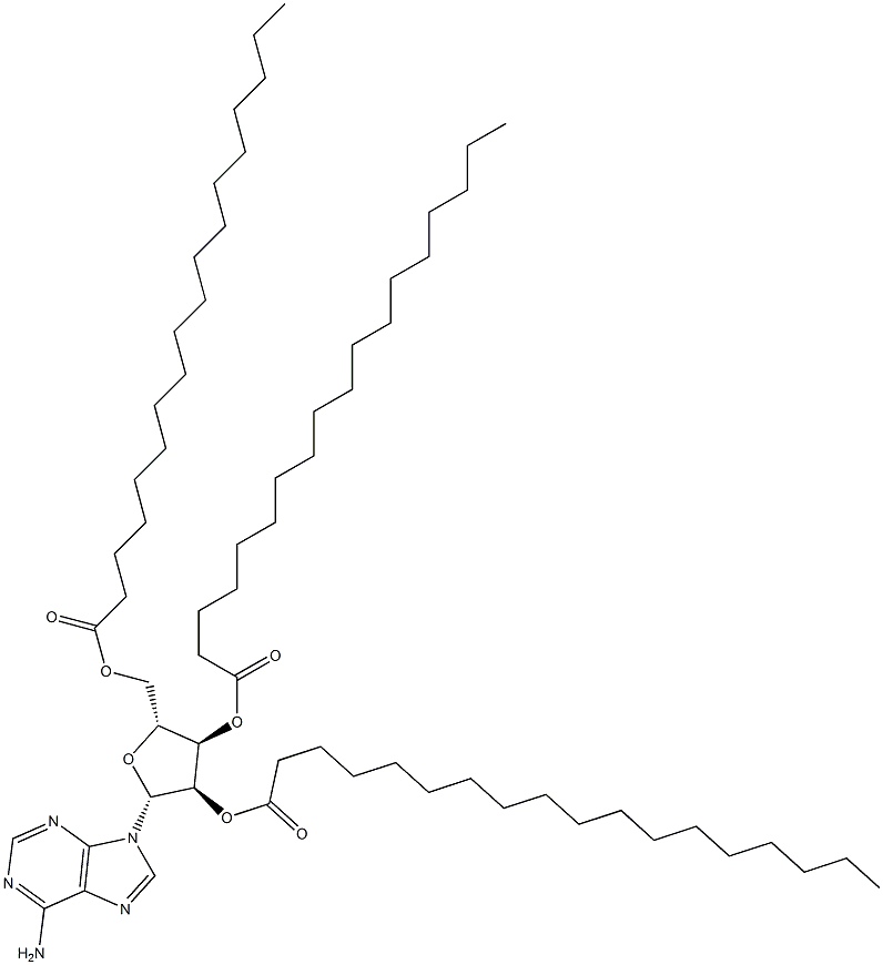 2'-O,3'-O,5'-O-Tris(stearoyl)adenosine 구조식 이미지