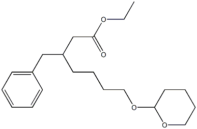 3-Benzyl-7-[(tetrahydro-2H-pyran)-2-yloxy]heptanoic acid ethyl ester 구조식 이미지