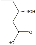 [S,(+)]-3-Hydroxyvaleric acid 구조식 이미지