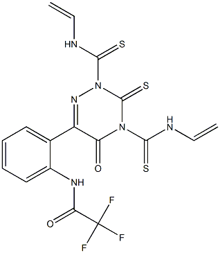 2,3-Dihydro-2,4-bis(ethenylthiocarbamoyl)-3-thioxo-6-[2-[(trifluoroacetyl)amino]phenyl]-1,2,4-triazin-5(4H)-one Structure