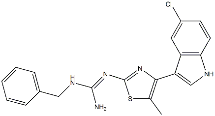 1-Benzyl-2-[4-(5-chloro-1H-indole-3-yl)-5-methyl-2-thiazolyl]guanidine Structure