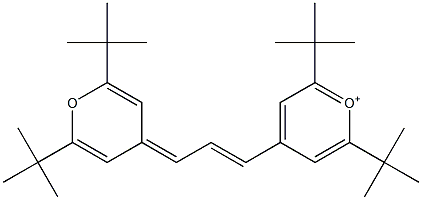 2,6-Di-tert-butyl-4-[3-(2,6-di-tert-butyl-4H-pyran-4-ylidene)-1-propenyl]pyrylium Structure