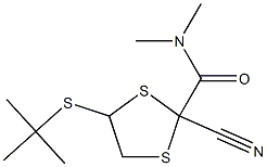 5-tert-Butylthio-2-(dimethylaminocarbonyl)-1,3-dithiolane-2-carbonitrile 구조식 이미지