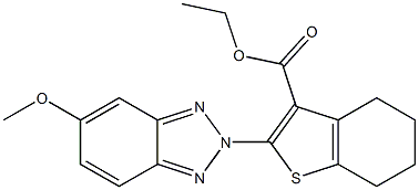 4,5,6,7-Tetrahydro-2-(5-methoxy-2H-benzotriazol-2-yl)benzo[b]thiophene-3-carboxylic acid ethyl ester 구조식 이미지