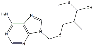 6-Amino-9-(2-hydroxy-1-methylthiomethylpropoxymethyl)-9H-purine 구조식 이미지