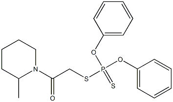 Dithiophosphoric acid S-[(2-methylpiperidino)carbonylmethyl]O,O-diphenyl ester 구조식 이미지