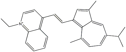 1-Ethyl-4-[2-[3,8-dimethyl-5-(1-methylethyl)azulen-1-yl]ethenyl]quinolinium 구조식 이미지