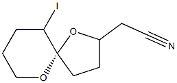 (5S)-10-Iodo-1,6-dioxaspiro[4.5]decane-2-acetonitrile 구조식 이미지