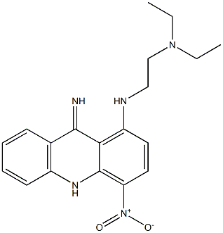 9,10-Dihydro-9-imino-4-nitro-N-[2-(diethylamino)ethyl]acridin-1-amine 구조식 이미지