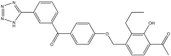 4-(4-Acetyl-3-hydroxy-2-propylbenzyloxy)-3'-(1H-tetrazol-5-yl)benzophenone 구조식 이미지