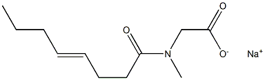 N-Methyl-N-(4-octenoyl)aminoacetic acid sodium salt 구조식 이미지