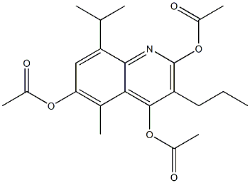 8-Isopropyl-5-methyl-3-propylquinoline-2,4,6-triol triacetate Structure