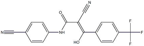 2-Cyano-3-hydroxy-3-[4-trifluoromethylphenyl]-N-[4-cyanophenyl]acrylamide Structure