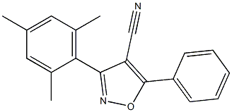 5-(Phenyl)-3-(2,4,6-trimethylphenyl)-isoxazole-4-carbonitrile 구조식 이미지