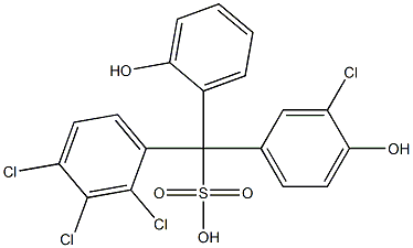 (3-Chloro-4-hydroxyphenyl)(2,3,4-trichlorophenyl)(2-hydroxyphenyl)methanesulfonic acid 구조식 이미지