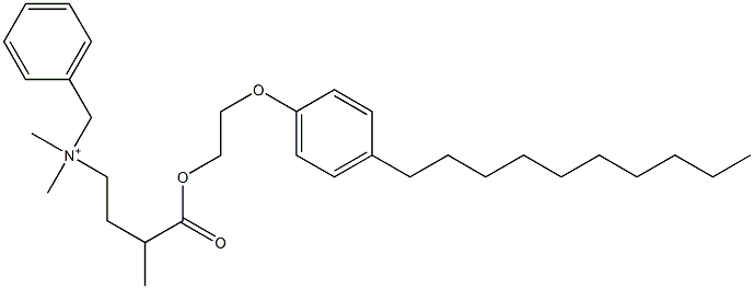 N,N-Dimethyl-N-benzyl-N-[3-[[2-(4-decylphenyloxy)ethyl]oxycarbonyl]butyl]aminium 구조식 이미지