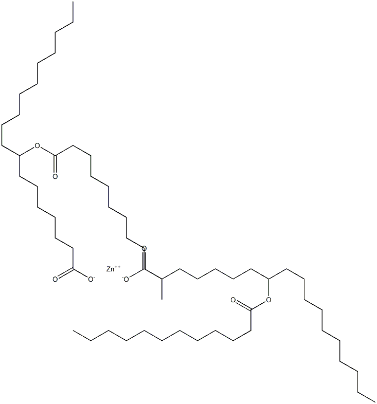 Bis(8-dodecanoyloxyoctadecanoic acid)zinc salt 구조식 이미지