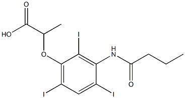 2-[3-(Butyrylamino)-2,4,6-triiodophenoxy]propionic acid Structure