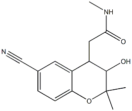 6-Cyano-3,4-dihydro-3-hydroxy-N-methyl-2,2-dimethyl-2H-1-benzopyran-4-acetamide Structure