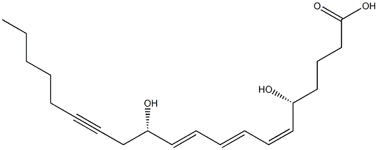 (5R,6Z,8E,10E,12S)-5,12-Dihydroxy-6,8,10-icosatrien-14-yn-1-oic acid 구조식 이미지