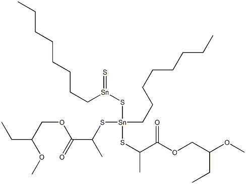 11,11-Bis[[1-(2-methoxybutoxycarbonyl)ethyl]thio]-9,11-distanna-10-thianonadecane-9-thione Structure
