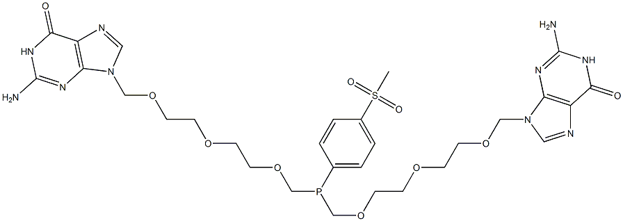 9,9'-[4-Methylsulfonylphenylphosphinylidenebis(oxy)bis(ethylene)bis(oxy)bis(methylene)]bis[2-amino-9H-purin-6(1H)-one] Structure