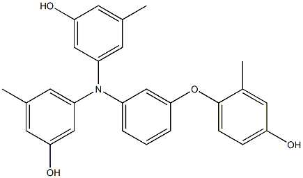 N,N-Bis(3-hydroxy-5-methylphenyl)-3-(4-hydroxy-2-methylphenoxy)benzenamine Structure