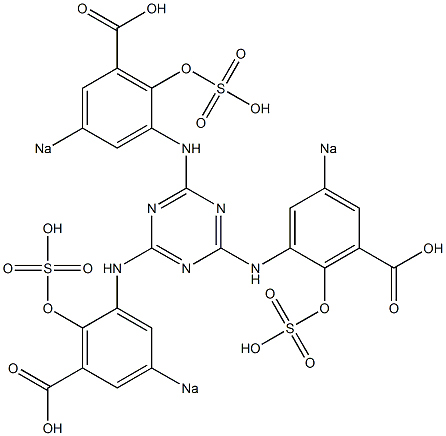 2,4,6-Tris(3-carboxy-2-hydroxy-5-sodiosulfoanilino)-1,3,5-triazine Structure