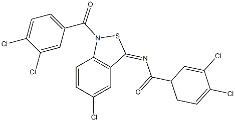 5-Chloro-1-(3,4-dichlorobenzoyl)-3(1H)-(3,4-dichlorobenzoyl)imino-2,1-benzisothiazole 구조식 이미지