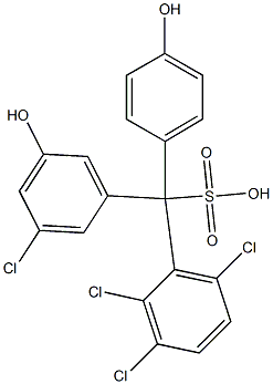 (3-Chloro-5-hydroxyphenyl)(2,3,6-trichlorophenyl)(4-hydroxyphenyl)methanesulfonic acid 구조식 이미지