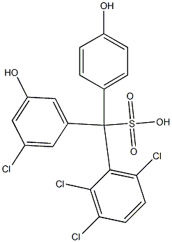 (3-Chloro-5-hydroxyphenyl)(2,3,6-trichlorophenyl)(4-hydroxyphenyl)methanesulfonic acid Structure