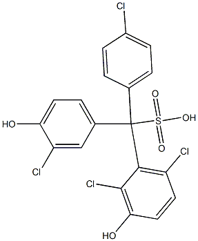 (4-Chlorophenyl)(3-chloro-4-hydroxyphenyl)(2,6-dichloro-3-hydroxyphenyl)methanesulfonic acid 구조식 이미지