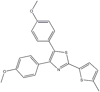 4,5-Bis(4-methoxyphenyl)-2-(5-methyl-2-thienyl)thiazole Structure