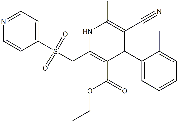 5-Cyano-1,4-dihydro-6-methyl-2-[(4-pyridinylsulfonyl)methyl]-4-(2-methylphenyl)pyridine-3-carboxylic acid ethyl ester Structure