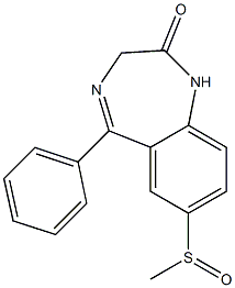 5-[Phenyl]-7-(methylsulfinyl)-1H-1,4-benzodiazepin-2(3H)-one Structure