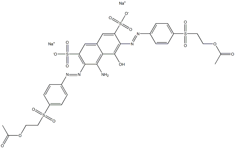 3,6-Bis[p-(2-acetoxyethylsulfonyl)phenylazo]-4-amino-5-hydroxy-2,7-naphthalenedisulfonic acid disodium salt Structure