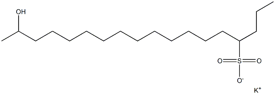 17-Hydroxyoctadecane-4-sulfonic acid potassium salt Structure