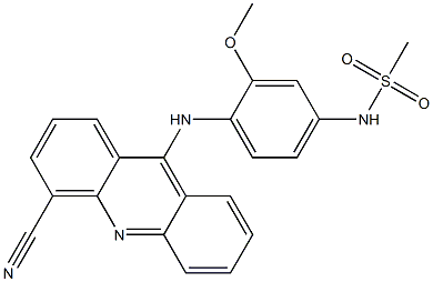 N-[4-[(4-Cyano-9-acridinyl)amino]-3-methoxyphenyl]methanesulfonamide 구조식 이미지