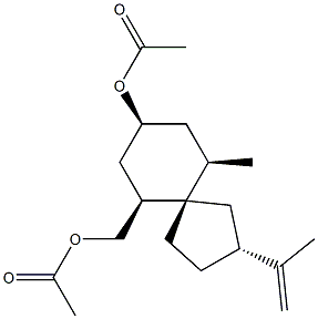 (2R,5S,6S,8S,10R)-8-Acetyloxy-10-methyl-2-(1-methylethenyl)spiro[4.5]decane-6-methanol acetate 구조식 이미지
