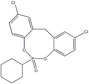 2,10-Dichloro-6-cyclohexyl-12H-dibenzo[d,g][1,3,2]dioxaphosphocin 6-oxide 구조식 이미지