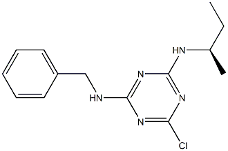 N-Benzyl-N'-[(R)-1-methylpropyl]-6-chloro-1,3,5-triazine-2,4-diamine 구조식 이미지