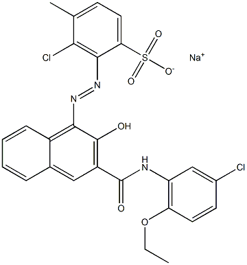 3-Chloro-4-methyl-2-[[3-[[(3-chloro-6-ethoxyphenyl)amino]carbonyl]-2-hydroxy-1-naphtyl]azo]benzenesulfonic acid sodium salt Structure