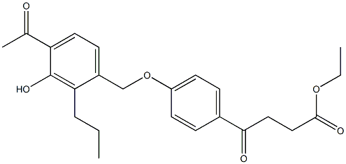 4-[4-(4-Acetyl-3-hydroxy-2-propylbenzyloxy)phenyl]-4-oxobutyric acid ethyl ester Structure