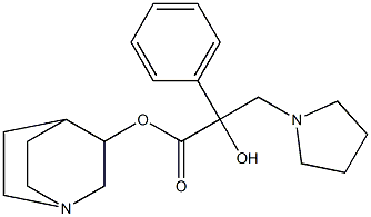 2-Hydroxy-2-phenyl-3-(1-pyrrolidinyl)propionic acid 3-quinuclidinyl ester 구조식 이미지