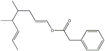 Phenylacetic acid 4,5-dimethyl-1,6-octadienyl ester Structure