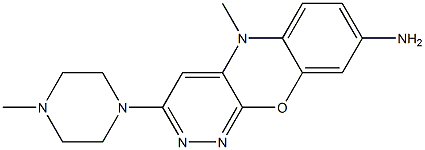 8-Amino-5-methyl-3-(4-methyl-1-piperazinyl)-5H-pyridazino[3,4-b][1,4]benzoxazine 구조식 이미지