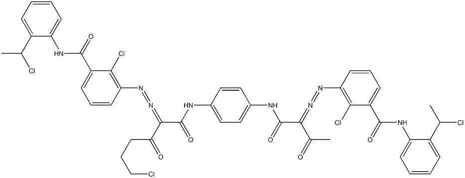 3,3'-[2-(2-Chloroethyl)-1,4-phenylenebis[iminocarbonyl(acetylmethylene)azo]]bis[N-[2-(1-chloroethyl)phenyl]-2-chlorobenzamide] Structure