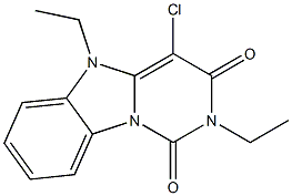 2,5-Diethyl-4-chloropyrimido[1,6-a]benzimidazole-1,3(2H,5H)-dione Structure