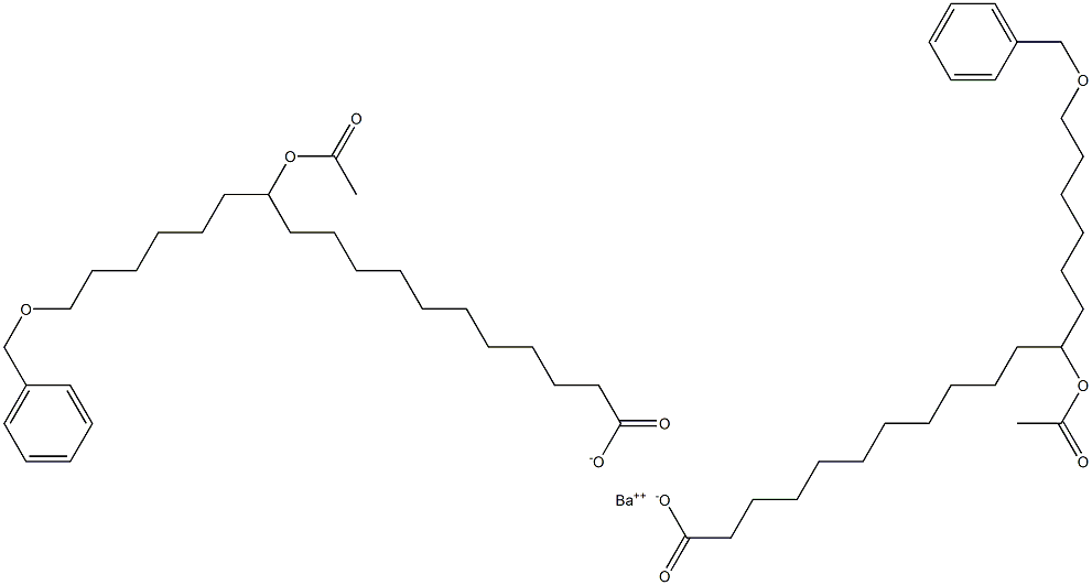 Bis(18-benzyloxy-12-acetyloxystearic acid)barium salt Structure