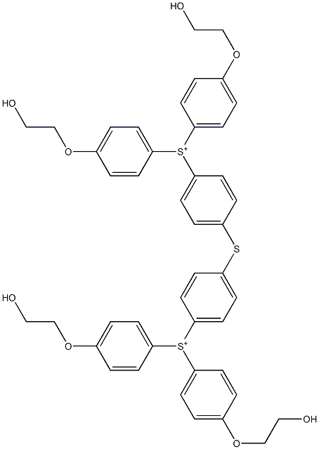 [Thiobis(4,1-phenylene)]bis[bis[4-(2-hydroxyethoxy)phenyl]sulfonium] 구조식 이미지